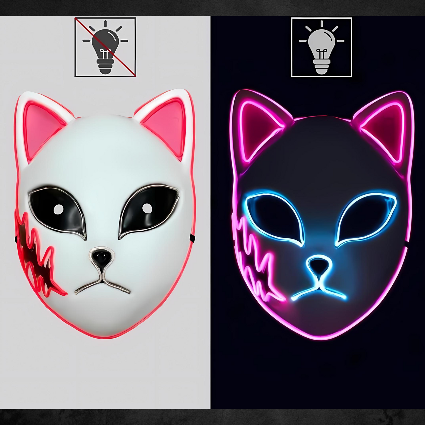 Demon Slayer Fuchsmaske LED-Licht