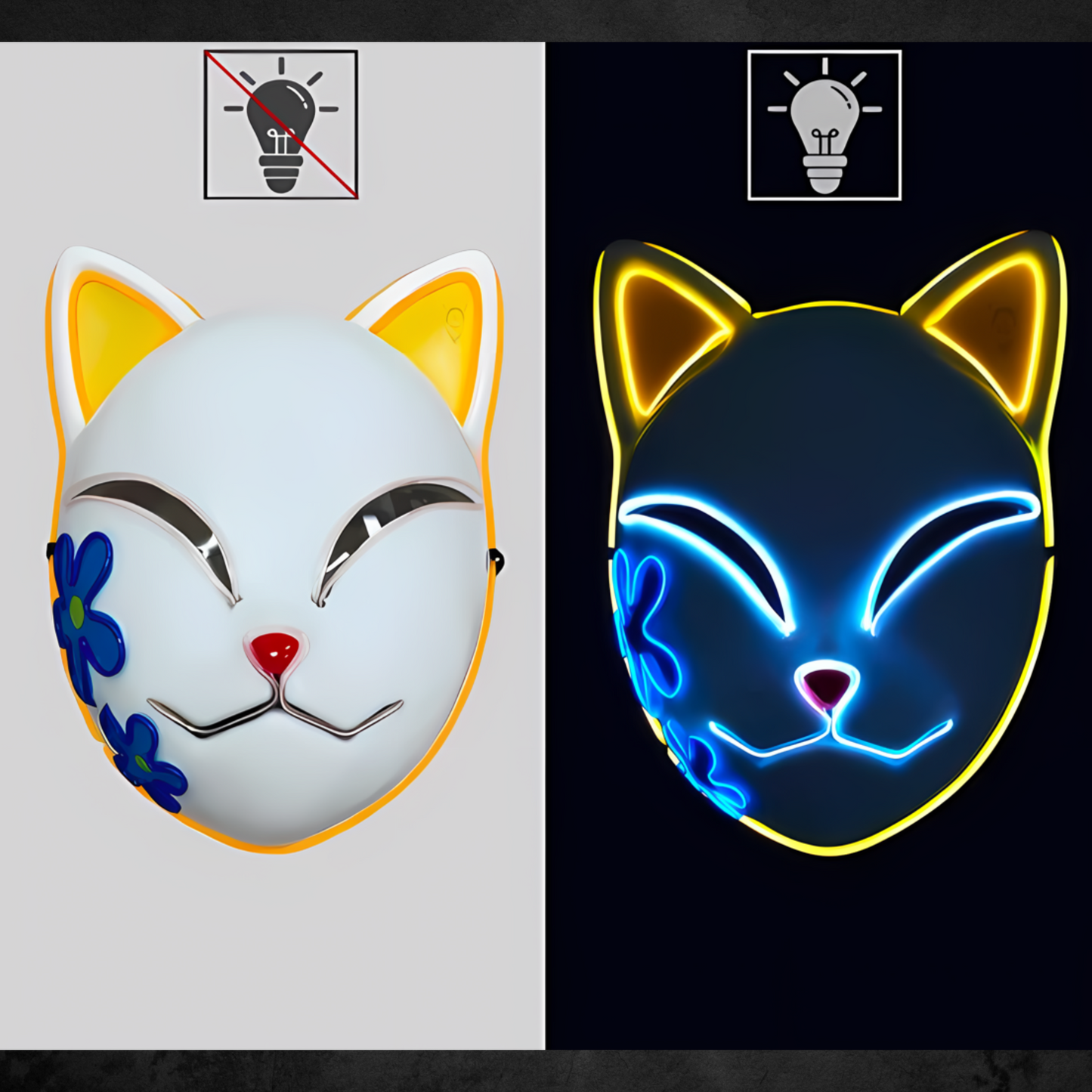 Dämonentöter Kitsune Maske LED-Licht