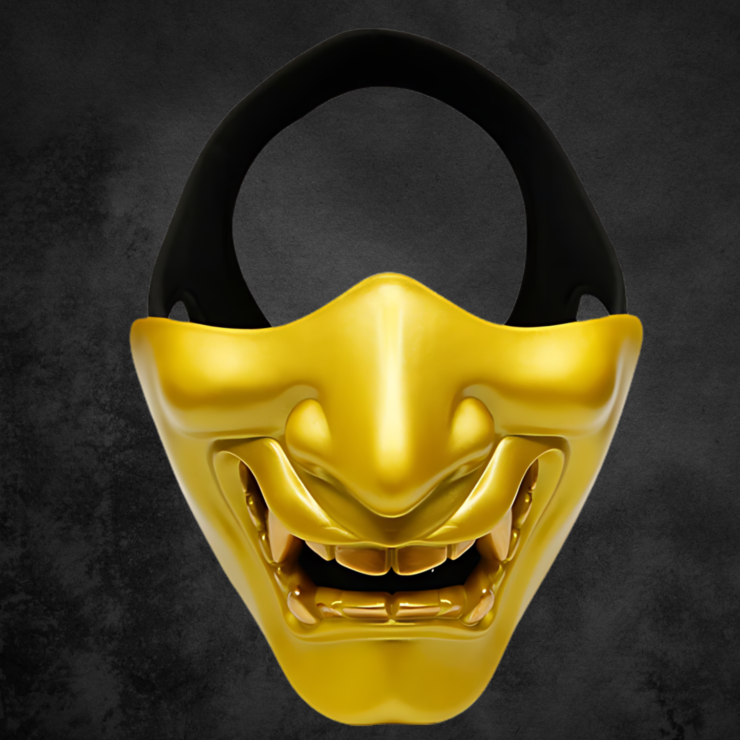 Halbes Oni Maske gelb