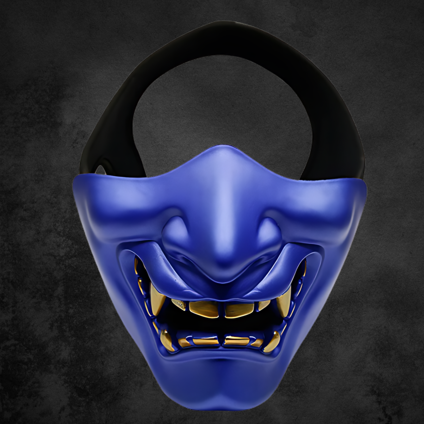 Halbes Oni Maske blau